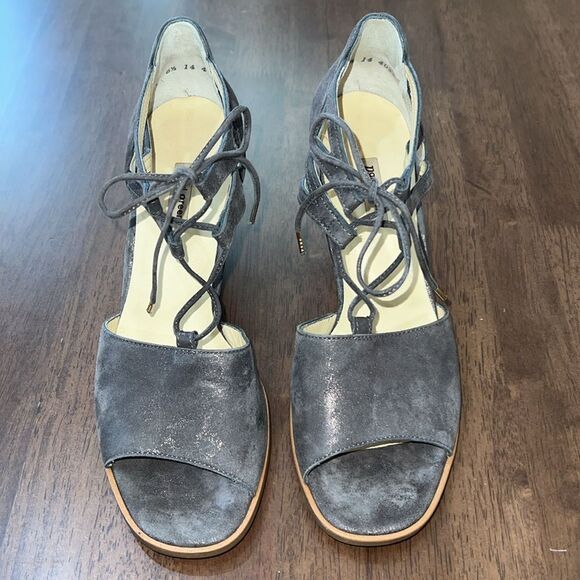 Paul Green Veronica Strappy Sandal Earth Metallic Leather Lace-Up Block Heel 9 - Picture 8 of 10